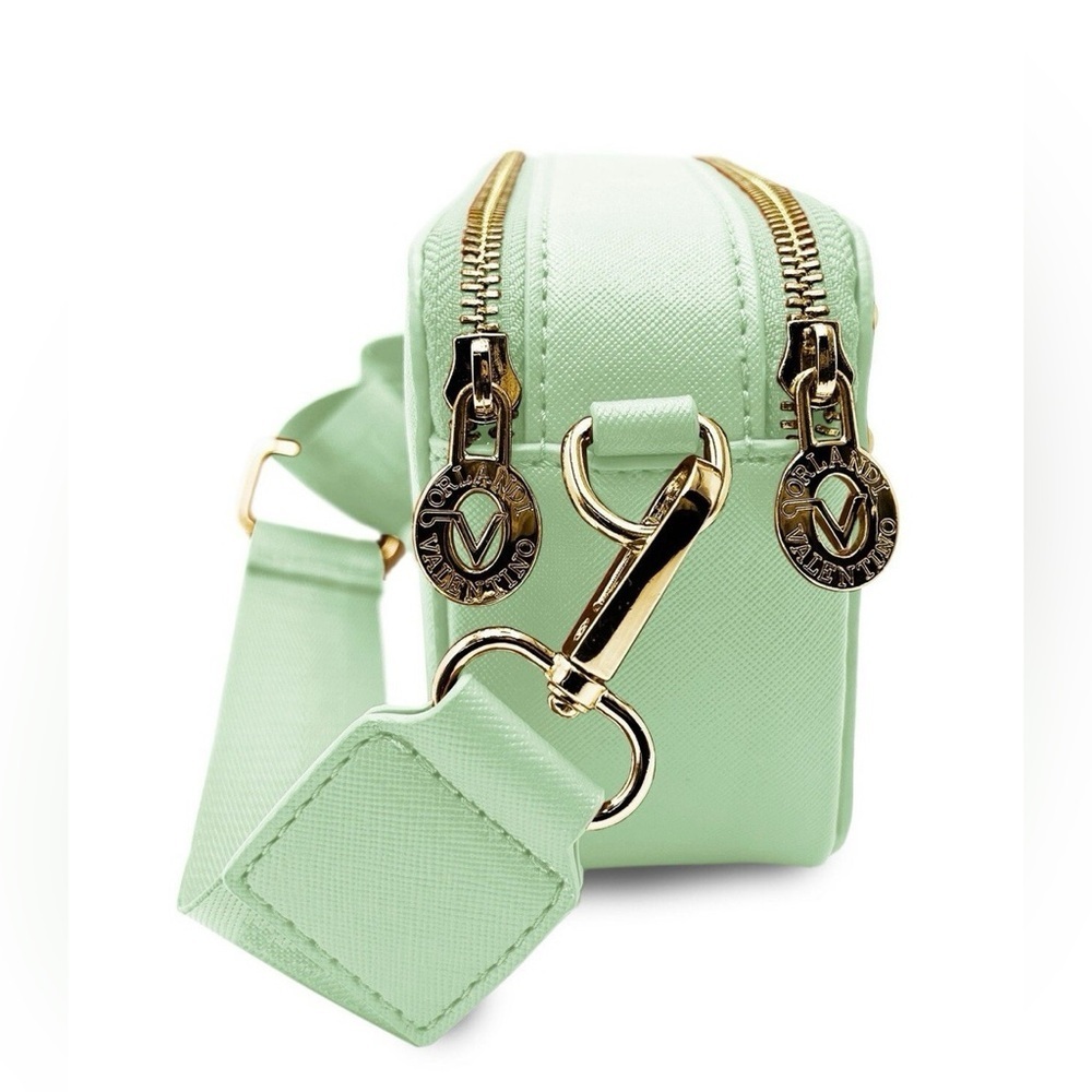 Valentino Orlandi NWT Mint Green Studded Camera Bag Crossbody w/ Gold Hardware - Picture 5 of 10